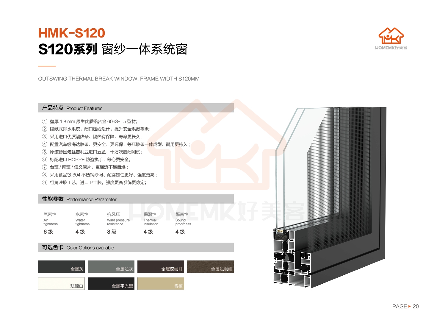 S120系列 窗纱一体系统窗(图2)